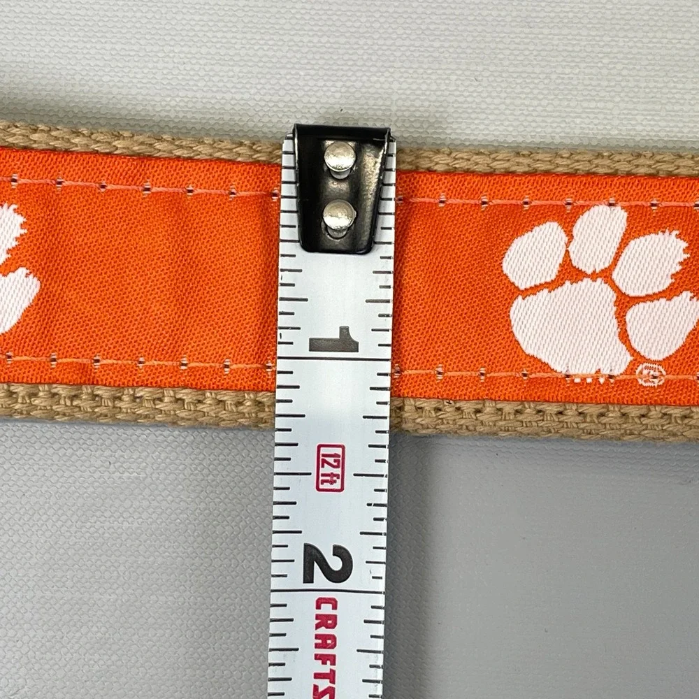 ZEP-PRO Clemson Tigers Belt Mens 34 Fabric Leather Brass NCAA Football - USA
